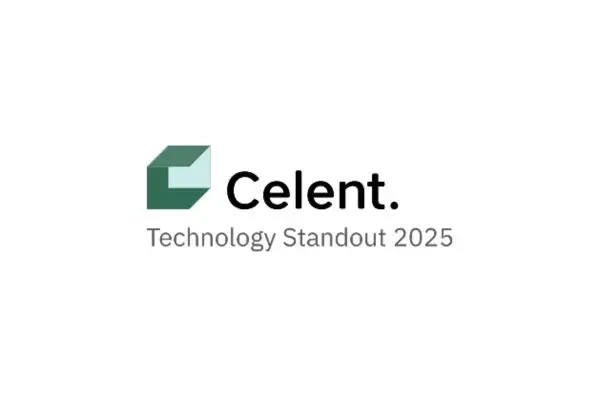 Celent Technology Standout 2025 badge showing ‘Celent.’ in bold black text with a geometric green and teal logo, and the words ‘Technology Standout 2025’ on a white background.