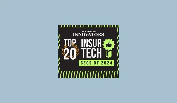 Top 20 CEO awards emblem in dark blue uppercase text reading ‘Top 20 CEO’ with stylised typography, on a grey background.
